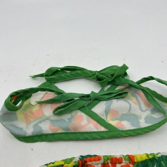 Vintage Toddletime Baby Swimsuit Bikini Size 2T Green Orange Floral - Picture 4 of 6